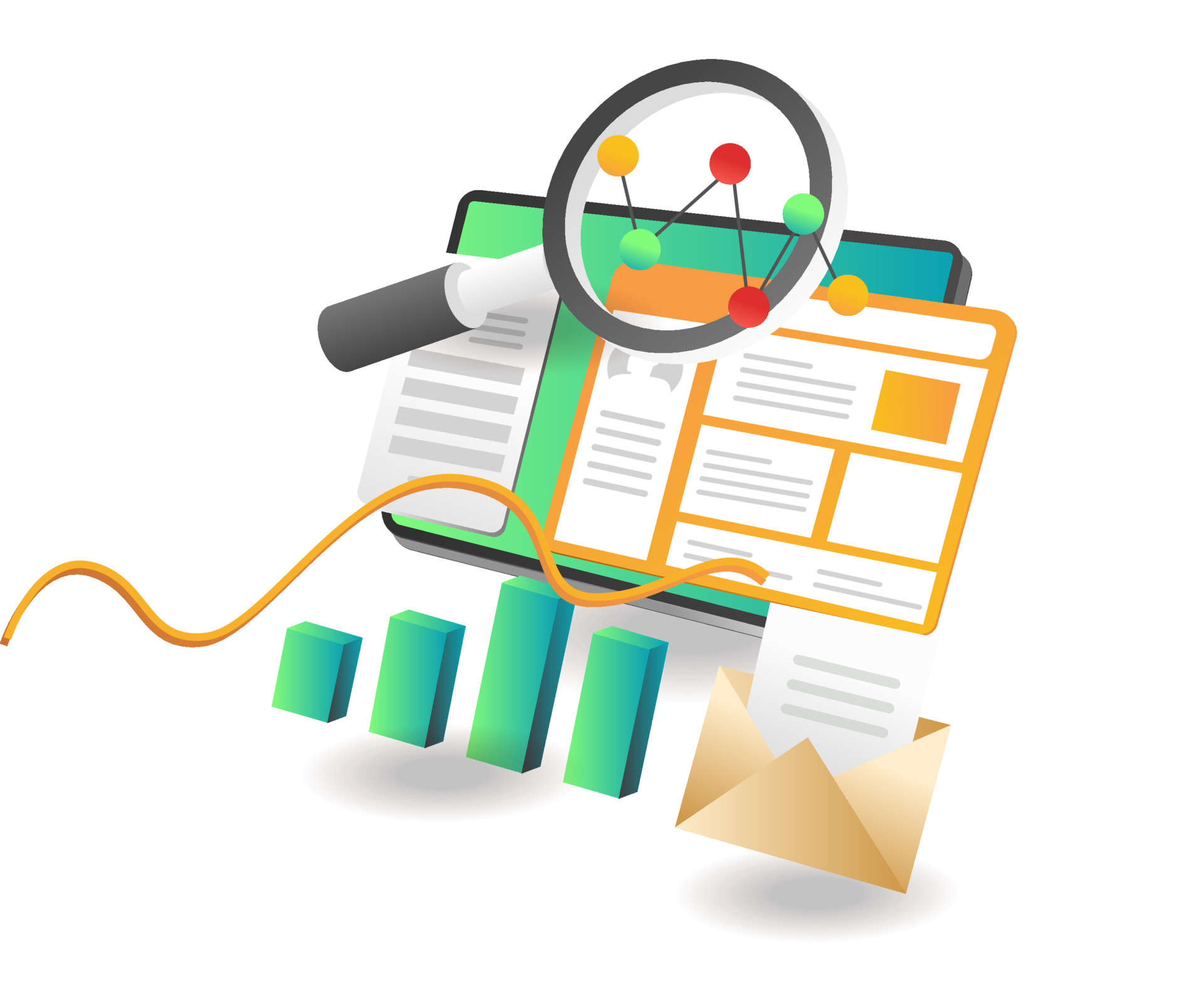 isometric illustration concept. personal account analysis data